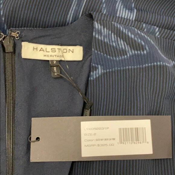 HALSTON HERITAGE Plunge Neckline Knee-Length Dress - Picture 8 of 8